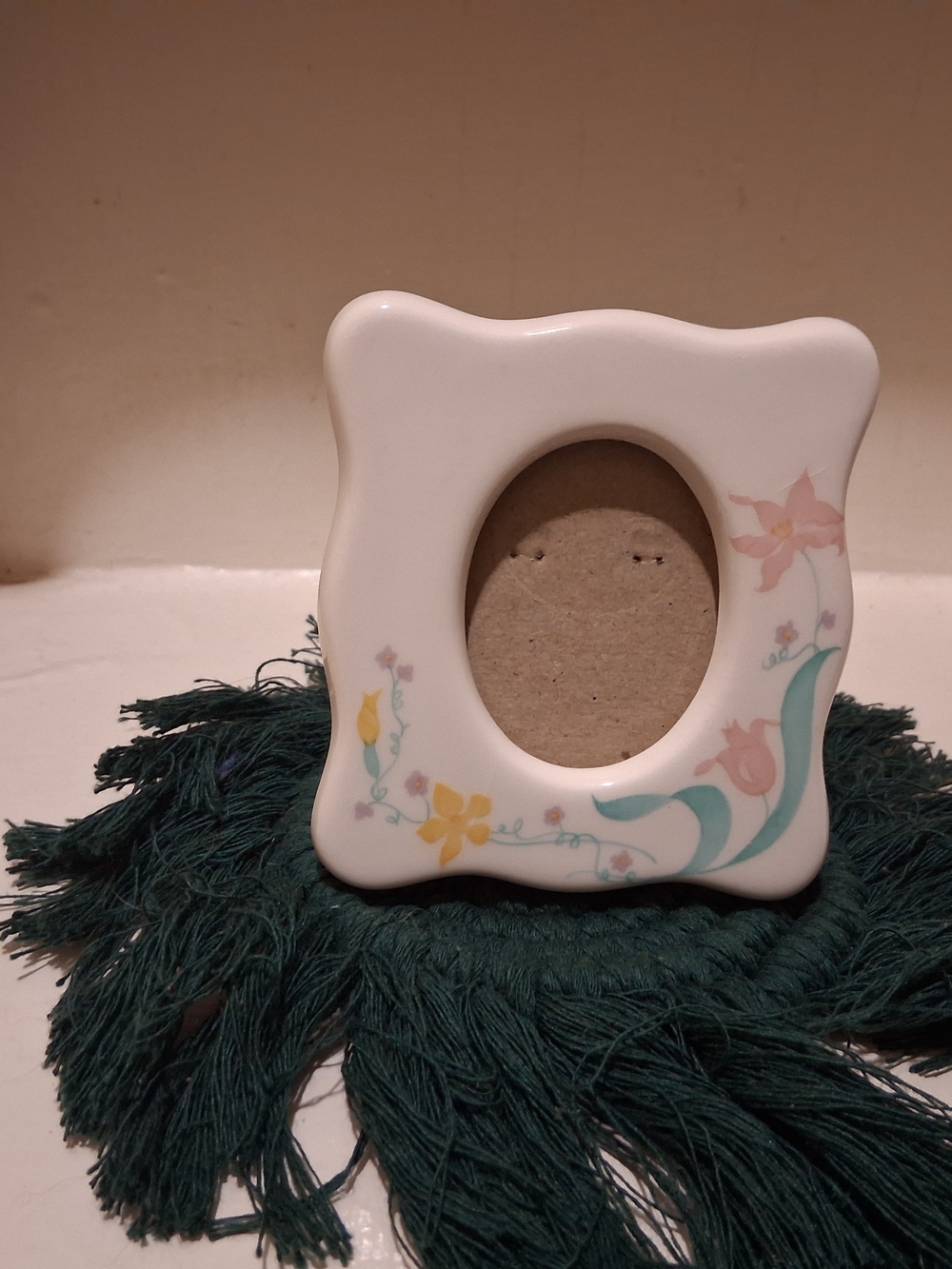 Vintage Russ Ceramic Floral Picture Frame